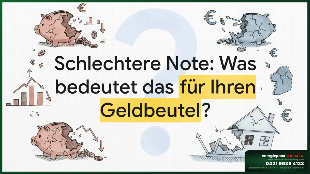 Klasse A bis G mit konkreten Bremer Gebäudebeispielen — vom Neubau bis zum Altbau