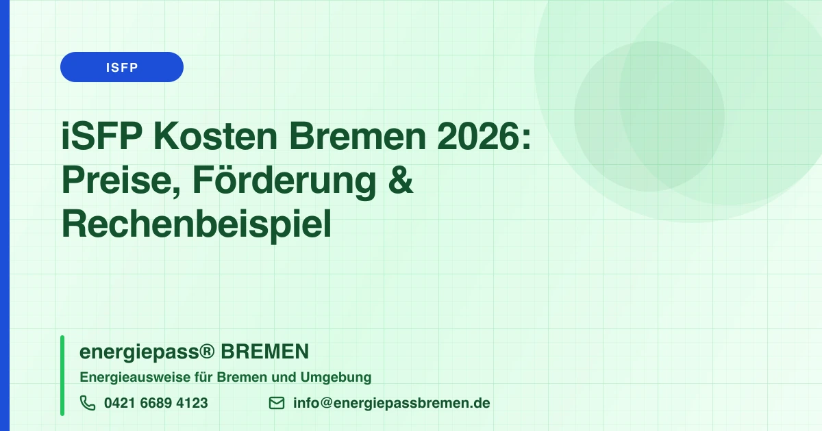 iSFP Kosten in Bremen: Was ein Sanierungsfahrplan wirklich kostet – und warum er sich rechnet